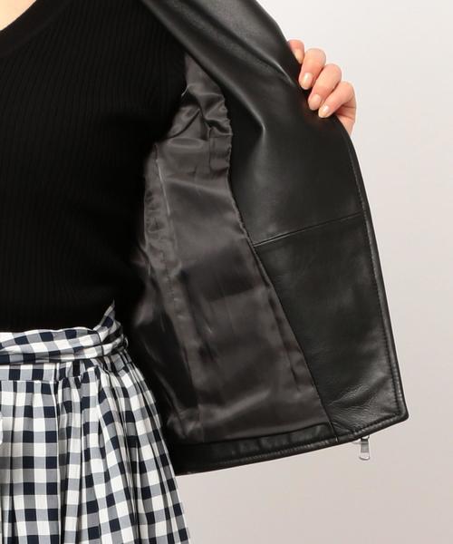 green label relaxing（グリーンレーベルリラクシング）の「◆FM SHEEPレザー ライダースジャケット ◆（ライダースジャケット・レディース・ブラック/ベージュ・40/42/34/38/36/44/46）」の18枚目の写真