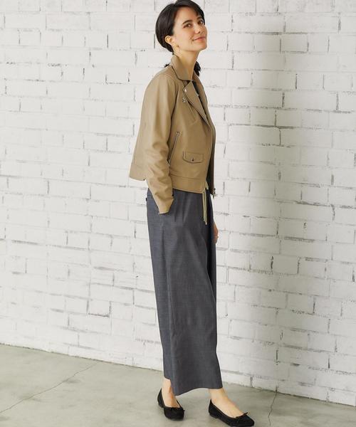 green label relaxing（グリーンレーベルリラクシング）の「◆FM SHEEPレザー ライダースジャケット ◆（ライダースジャケット・レディース・ブラック/ベージュ・40/42/34/38/36/44/46）」の8枚目の写真