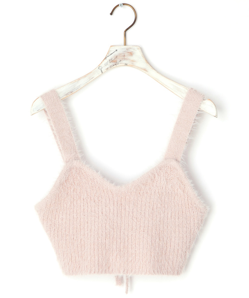 w closet（ダブルクローゼット）の「フェザーヤーンニットビスチェ（キャミソール・レディース・ピンク/キャメル/ピンクベージュ・FREE）」の8枚目の写真