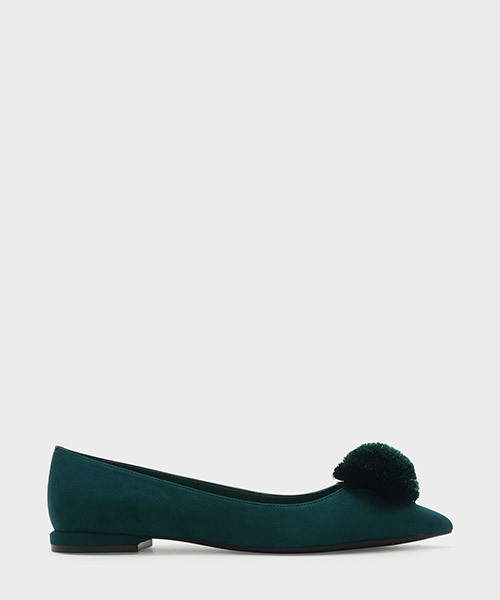 CHARLES & KEITH（チャールズ & キース）の「スエードフラットパンプス / SUEDE FLAT PUMPS（バレエシューズ・レディース・ブラック/グリーン/パープル・23cm/22.5cm/23.5cm/25cm/24.5cm）」の3枚目の写真