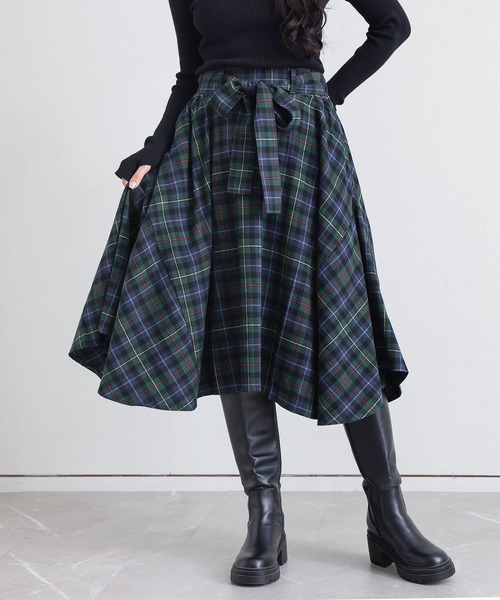 n'OrLABEL（ノアールレーベル）の「『クラシカルチェックスカート』（スカート・レディース・グリーン/イエロー/レッド・FREE）」の6枚目の写真