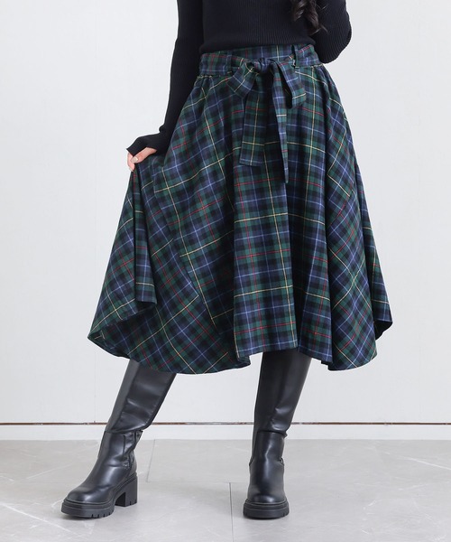 n'OrLABEL（ノアールレーベル）の「『クラシカルチェックスカート』（スカート・レディース・グリーン/イエロー/レッド・FREE）」の5枚目の写真