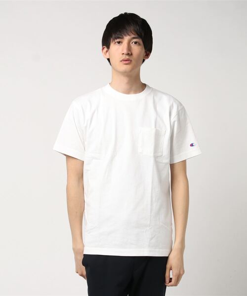 Champion（チャンピオン）の「【Champion/チャンピオン】メンズ ベーシック Tシャツ（Tシャツ/カットソー・メンズ・グレー/ネイビー/ホワイト/ブラック・MEDIUM/LARGE/X-LARGE/SMALL）」の2枚目の写真