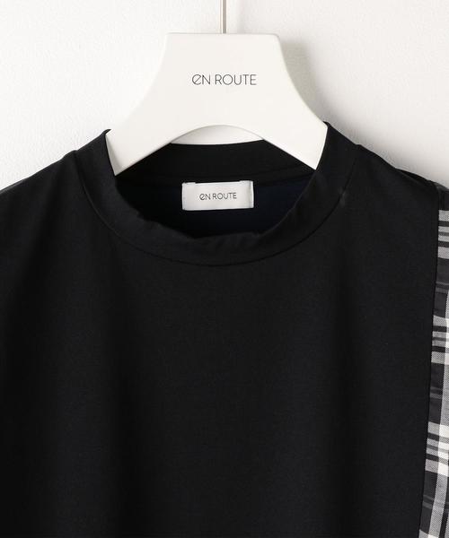 EN ROUTE(アンルート)の「<EN ROUTE>ソリッド×チェック アシンメトリーT(Tシャツ/カットソー・メンズ・ネイビー/ブラック・2/3/1)」の5枚目の写真