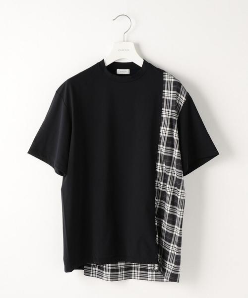 EN ROUTE(アンルート)の「<EN ROUTE>ソリッド×チェック アシンメトリーT(Tシャツ/カットソー・メンズ・ネイビー/ブラック・2/3/1)」の10枚目の写真