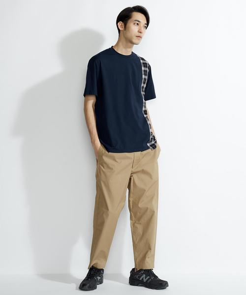EN ROUTE(アンルート)の「<EN ROUTE>ソリッド×チェック アシンメトリーT(Tシャツ/カットソー・メンズ・ネイビー/ブラック・2/3/1)」の8枚目の写真