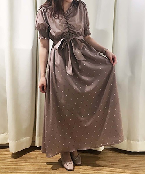 one after another NICE CLAUP（ワンアフターアナザーナイスクラップ）の「オトナのハートワンピース（ワンピース・レディース・アイボリー/ブラック/ブラウン系その他・FREE）」の8枚目の写真