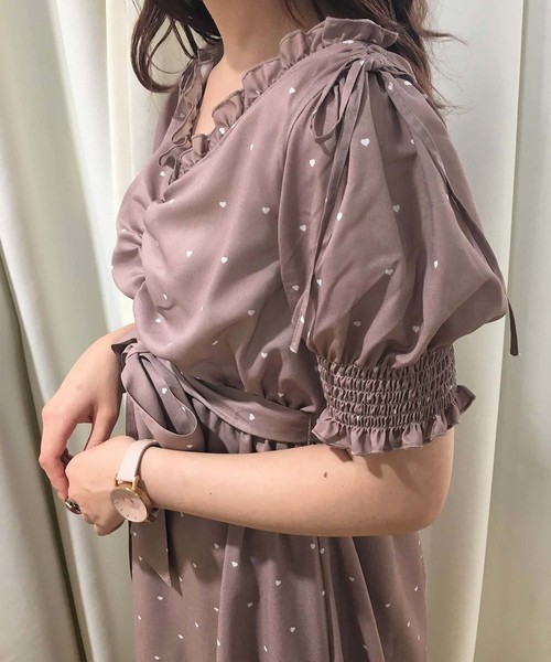 one after another NICE CLAUP（ワンアフターアナザーナイスクラップ）の「オトナのハートワンピース（ワンピース・レディース・アイボリー/ブラック/ブラウン系その他・FREE）」の11枚目の写真