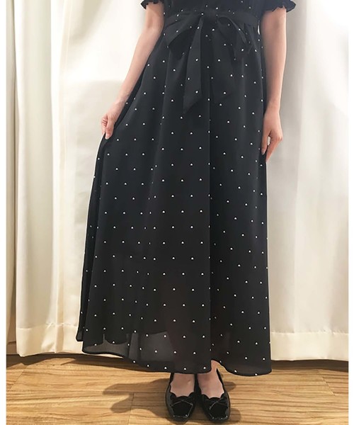 ナイスクラップ ブラック ワンピース one after another NICE CLAUP/オトナハートワンピース｜NICE