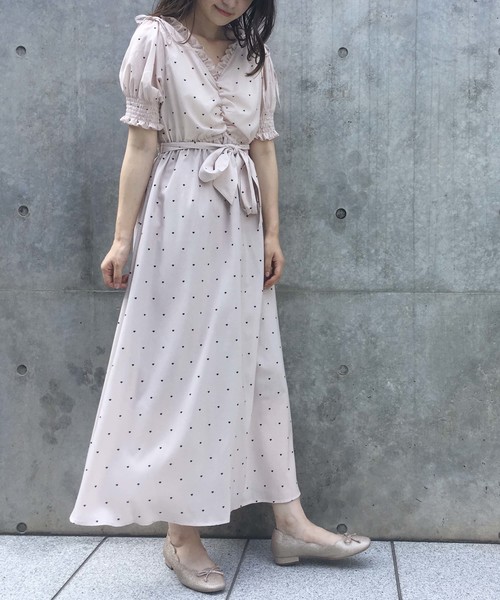 one after another NICE CLAUP（ワンアフターアナザーナイスクラップ）の「オトナのハートワンピース（ワンピース・レディース・アイボリー/ブラック/ブラウン系その他・FREE）」の6枚目の写真