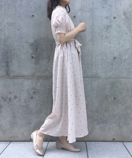 one after another NICE CLAUP（ワンアフターアナザーナイスクラップ）の「オトナのハートワンピース（ワンピース・レディース・アイボリー/ブラック/ブラウン系その他・FREE）」の5枚目の写真