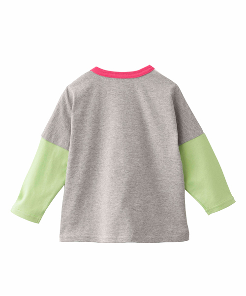 X-girl Stages（エックスガールステージス）の「BIG L/S TOP “ANIMAL HEADS” (4T～7T)（Tシャツ/カットソー・キッズ・マルチ/ブラック/ピンク・4T/5T/6T/7T）」の4枚目の写真