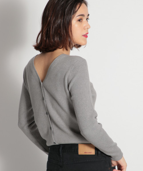 niko and...（ニコアンド）の「細リブ2WAYカーディガンプルオーバー（ニット/セーター・レディース・ブラック/ブラウン/グレー/イエロー/グリーン・MEDIUM/LARGE）」の2枚目の写真