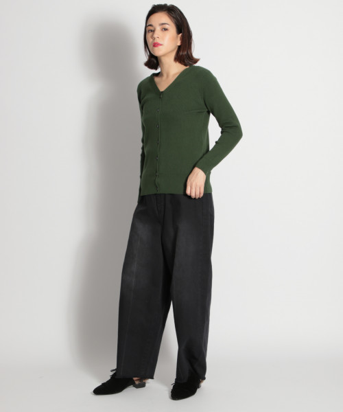 niko and...（ニコアンド）の「細リブ2WAYカーディガンプルオーバー（ニット/セーター・レディース・ブラック/ブラウン/グレー/イエロー/グリーン・MEDIUM/LARGE）」の9枚目の写真