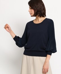 【洗える】シフォンスリーブニット