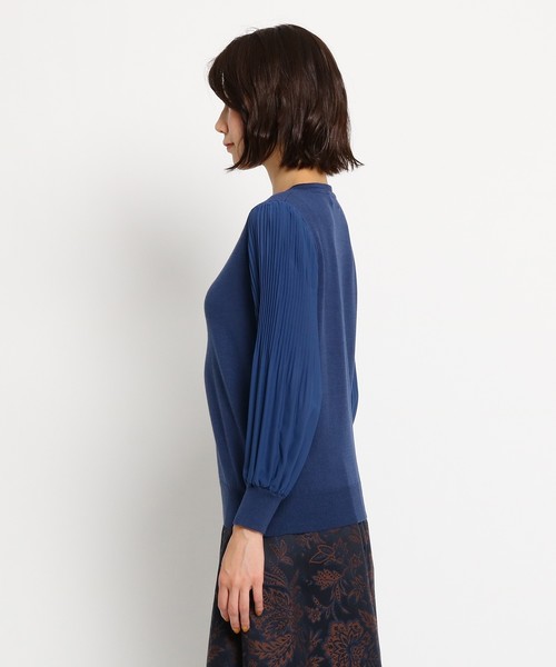 Sunauna(スーナウーナ)の「【洗える】シフォンスリーブニット(Tシャツ/カットソー・レディース・ネイビー/ブラウン/ピンク/ブルー/キャメル/ピンク系1・40/38/34)」の10枚目の写真