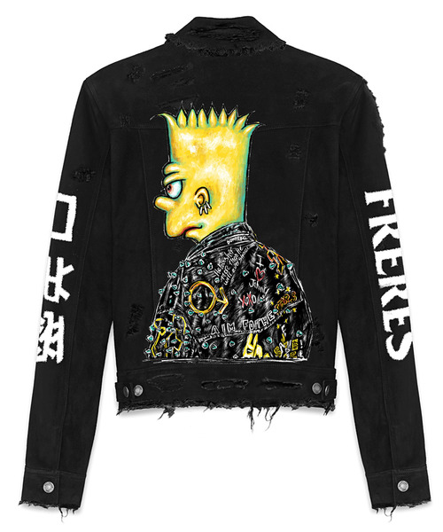 DOMREBEL (S) デニムジャケット DOMREBEL（ドムレーベル）の「シンプソンプリントデニムジャケット