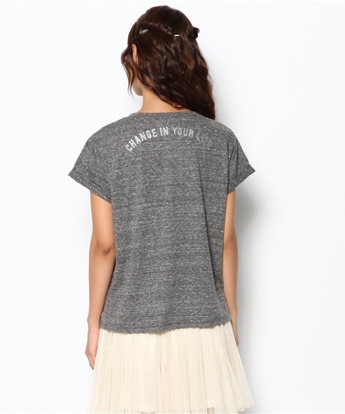 LAGUNAMOON(ラグナムーン)の「ShinyメッセージTシャツ(Tシャツ/カットソー・レディース・グレー/ホワイト/ベージュ・FREE)」の6枚目の写真
