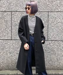 PAGEBOY | 【春袋】ノーカラーロングマキシコート(ノーカラージャケット)