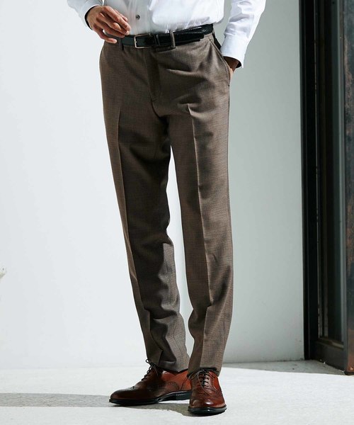 MEN'S BIGI(メンズビギ)の「ミニチェックメッシュ テーパードスラックス(その他パンツ・メンズ・ネイビー/ブラウン/ブルー・LL/SS/S/M/L)」の2枚目の写真