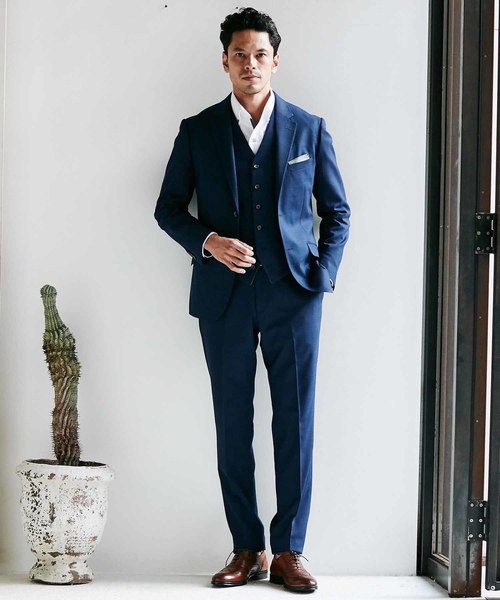 MEN'S BIGI(メンズビギ)の「ミニチェックメッシュ テーパードスラックス(その他パンツ・メンズ・ネイビー/ブラウン/ブルー・LL/SS/S/M/L)」の6枚目の写真