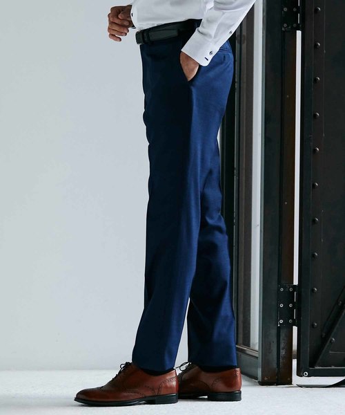 MEN'S BIGI(メンズビギ)の「ミニチェックメッシュ テーパードスラックス(その他パンツ・メンズ・ネイビー/ブラウン/ブルー・LL/SS/S/M/L)」の9枚目の写真