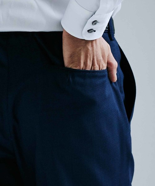 MEN'S BIGI(メンズビギ)の「ミニチェックメッシュ テーパードスラックス(その他パンツ・メンズ・ネイビー/ブラウン/ブルー・LL/SS/S/M/L)」の11枚目の写真