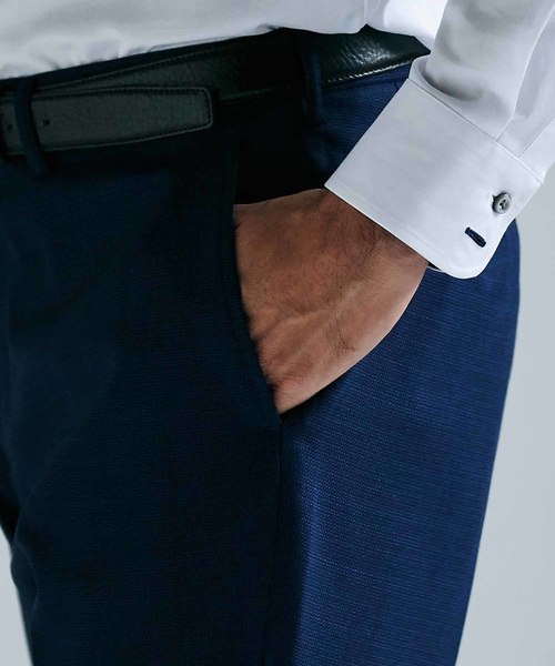 MEN'S BIGI(メンズビギ)の「ミニチェックメッシュ テーパードスラックス(その他パンツ・メンズ・ネイビー/ブラウン/ブルー・LL/SS/S/M/L)」の12枚目の写真