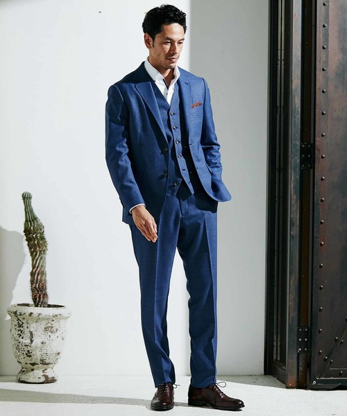 MEN'S BIGI(メンズビギ)の「ミニチェックメッシュ テーパードスラックス(その他パンツ・メンズ・ネイビー/ブラウン/ブルー・LL/SS/S/M/L)」の13枚目の写真