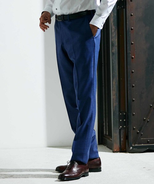 MEN'S BIGI(メンズビギ)の「ミニチェックメッシュ テーパードスラックス(その他パンツ・メンズ・ネイビー/ブラウン/ブルー・LL/SS/S/M/L)」の14枚目の写真