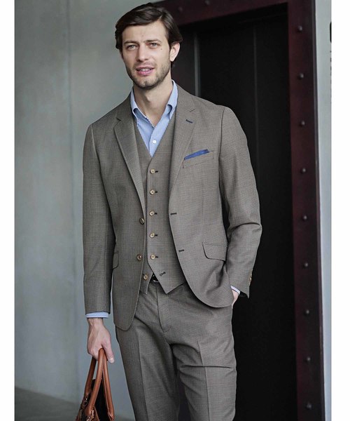 MEN'S BIGI(メンズビギ)の「ミニチェックメッシュ テーパードスラックス(その他パンツ・メンズ・ネイビー/ブラウン/ブルー・LL/SS/S/M/L)」の16枚目の写真