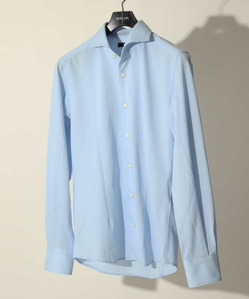 MICHEL KLEIN HOMME (ミッシェルクランオム)の「シャツ(ハニカムWフェイス)(シャツ/ブラウス・メンズ・ライトブルー/レッド/ダークネイビー/ブルー・46/48/51)」の10枚目の写真