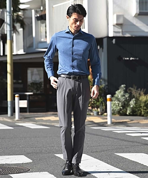 MICHEL KLEIN HOMME (ミッシェルクランオム)の「シャツ(ハニカムWフェイス)(シャツ/ブラウス・メンズ・ライトブルー/レッド/ダークネイビー/ブルー・46/48/51)」の20枚目の写真