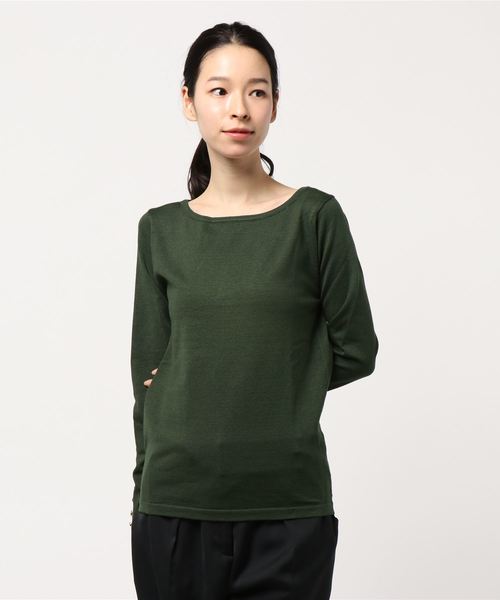 KOBE LETTUCE（コウベレタス）の「袖ゴールドボタンハイゲージニットトップス＊レディース/プルオーバー/セーター[C3586]神戸レタス（ニット/セーター・レディース・ブラック/パープル/オフホワイト/カーキ・FREE）」の3枚目の写真