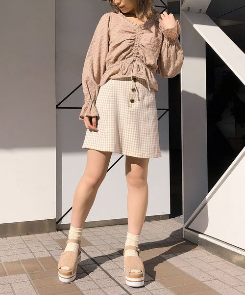 one after another NICE CLAUP（ワンアフターアナザーナイスクラップ）の「お花刺繍ブラウス＋インナーセット（シャツ/ブラウス・レディース・ブラック/ベージュ/オフホワイト・FREE）」の7枚目の写真