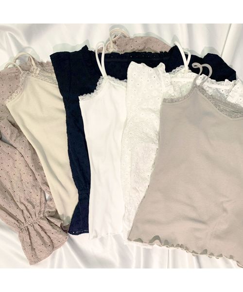 one after another NICE CLAUP（ワンアフターアナザーナイスクラップ）の「お花刺繍ブラウス＋インナーセット（シャツ/ブラウス・レディース・ブラック/ベージュ/オフホワイト・FREE）」の16枚目の写真