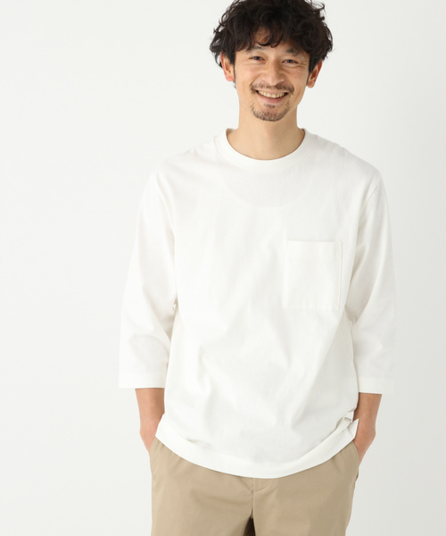 GLOBAL WORK（グローバルワーク）の「USAコットン7分袖ＴEE/819074（Tシャツ/カットソー・メンズ・ホワイト/ブラック/その他1/グレー/ブルー・LARGE/SMALL/X-LARGE/MEDIUM）」の2枚目の写真