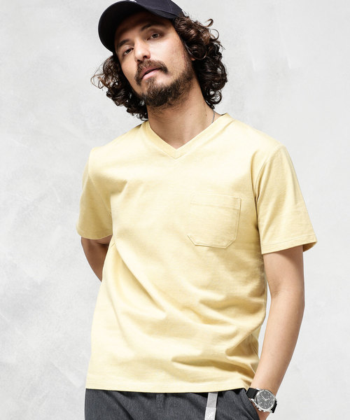 nano・universe(ナノユニバース)の古着「半袖Tシャツ(Tシャツ/カットソー)」|イエロー