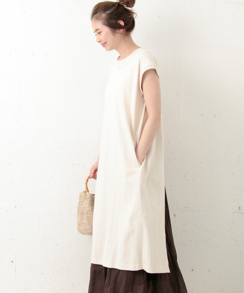 URBAN RESEARCH Sonny Label(アーバンリサーチサニーレーベル)の「バッククロススリットロングワンピース(ワンピース)」|オフホワイト