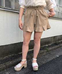 one after another NICE CLAUP | 麻混フリルショートパンツ(その他パンツ)