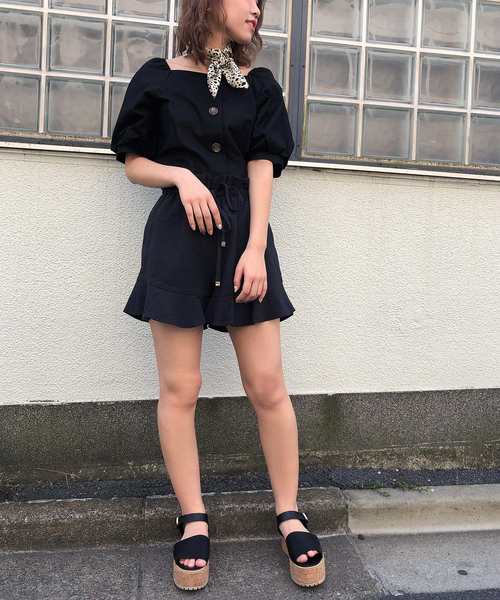 one after another NICE CLAUP(ワンアフターアナザーナイスクラップ)の「麻混フリルショートパンツ(その他パンツ・レディース・アイボリー/ブラック/ブラウン系その他/ベージュ・FREE)」の8枚目の写真