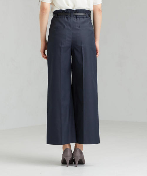 green label relaxing(グリーンレーベルリラクシング)の「CS ベルト デザイン ワイド パンツ(その他パンツ・レディース・ネイビー/オフホワイト/ケリー・40/38/36)」の4枚目の写真