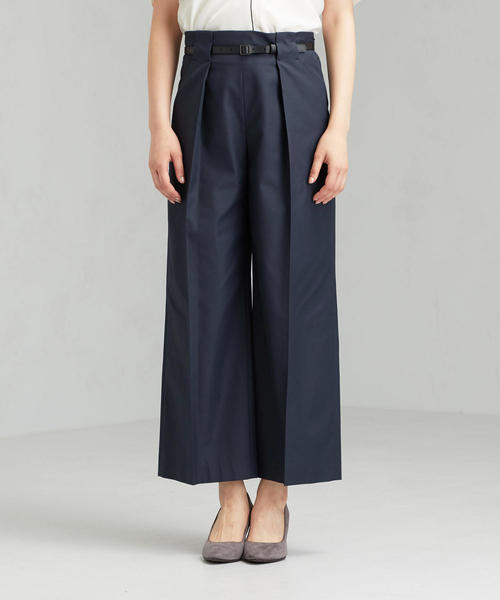 green label relaxing(グリーンレーベルリラクシング)の「CS ベルト デザイン ワイド パンツ(その他パンツ・レディース・ネイビー/オフホワイト/ケリー・40/38/36)」の5枚目の写真
