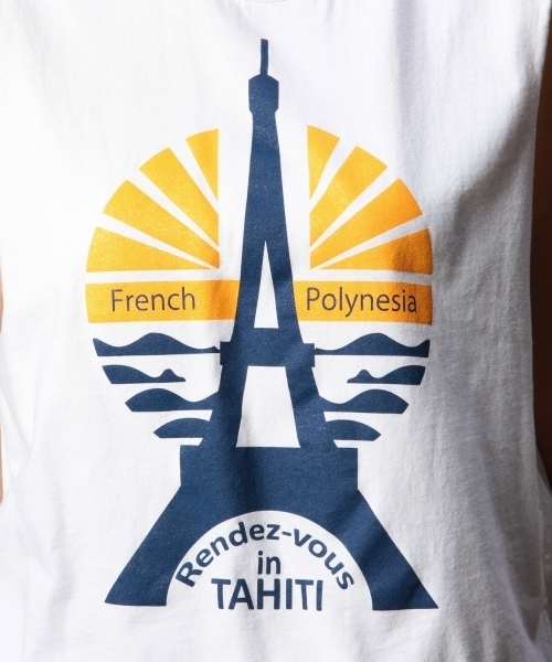 BEAUTY&YOUTH UNITED ARROWS（ビューティーアンドユースユナイテッドアローズ）の「BY THE DAY ON THE BEACH サイドオープンノースリーブ ◆（Tシャツ/カットソー・レディース・ホワイト/ネイビー・フリー）」の8枚目の写真
