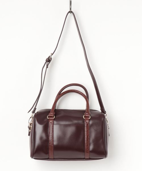 archives（アルシーヴ）の「ガラス合皮×クロコボストン（ボストンバッグ・レディース・ブラック/ブラウン・MEDIUM）」の2枚目の写真