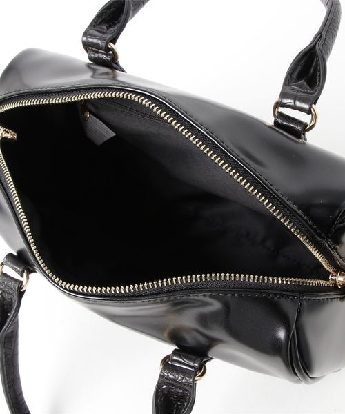 archives（アルシーヴ）の「ガラス合皮×クロコボストン（ボストンバッグ・レディース・ブラック/ブラウン・MEDIUM）」の4枚目の写真