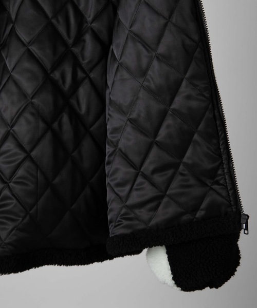 WEGO（ウィゴー）の「WEGO/ボアフリースビッグシルエットパーカー（ブルゾン・メンズ・ブラック/ライトベージュ・MEDIUM/LARGE）」の9枚目の写真