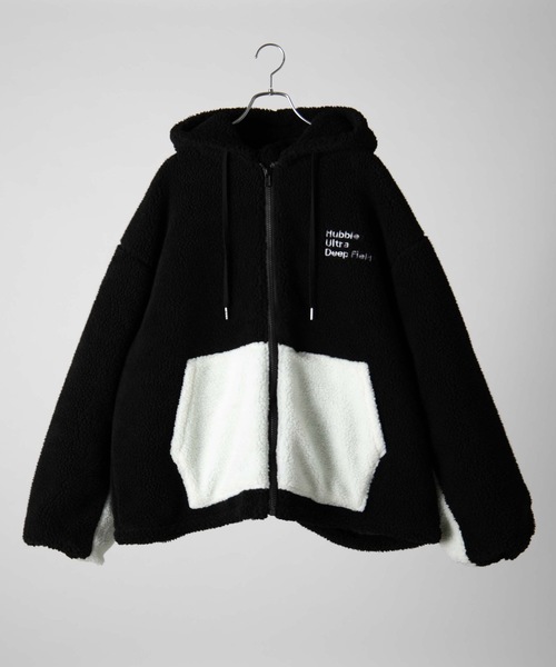 WEGO（ウィゴー）の「WEGO/ボアフリースビッグシルエットパーカー（ブルゾン・メンズ・ブラック/ライトベージュ・MEDIUM/LARGE）」の17枚目の写真