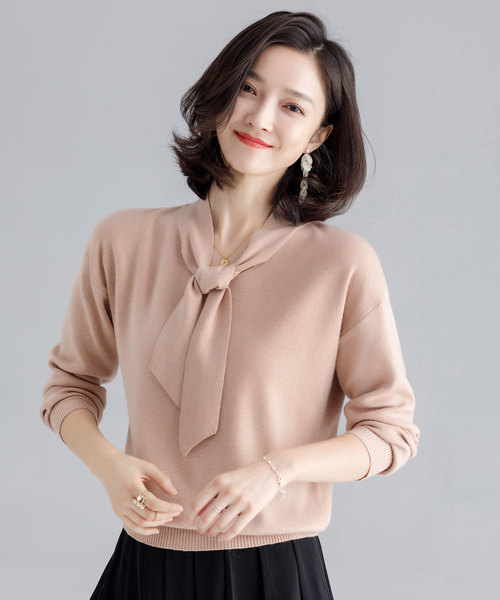 SAISON DE PAPILLON（セゾンドパピヨン）の「ウール混ボウタイニット