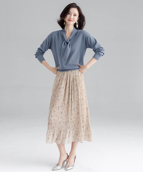 SAISON DE PAPILLON（セゾンドパピヨン）の「ウール混ボウタイニット